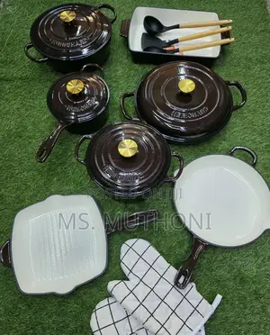 Premium Heavy Chocolate Brown Cast Iron Set