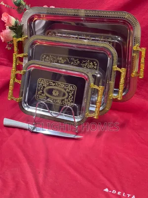 3 PCS Stainless Steel Tray Set