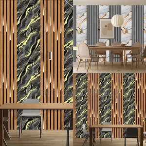 Marble Wallpaper Mixed Pattern Flutted Wallpaper