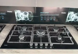 Haier 5-Burner Built-in Cooker Hob-S775b – Premium Black Glass Gas Hob