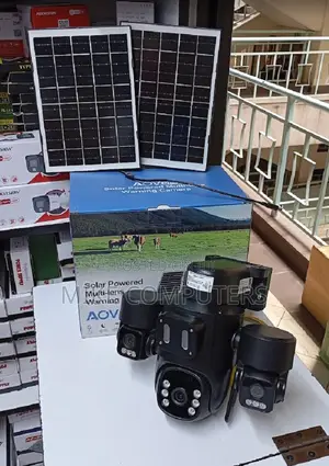 Solar Light 4g Network Camera Three Lens 360 Degree Smart Security