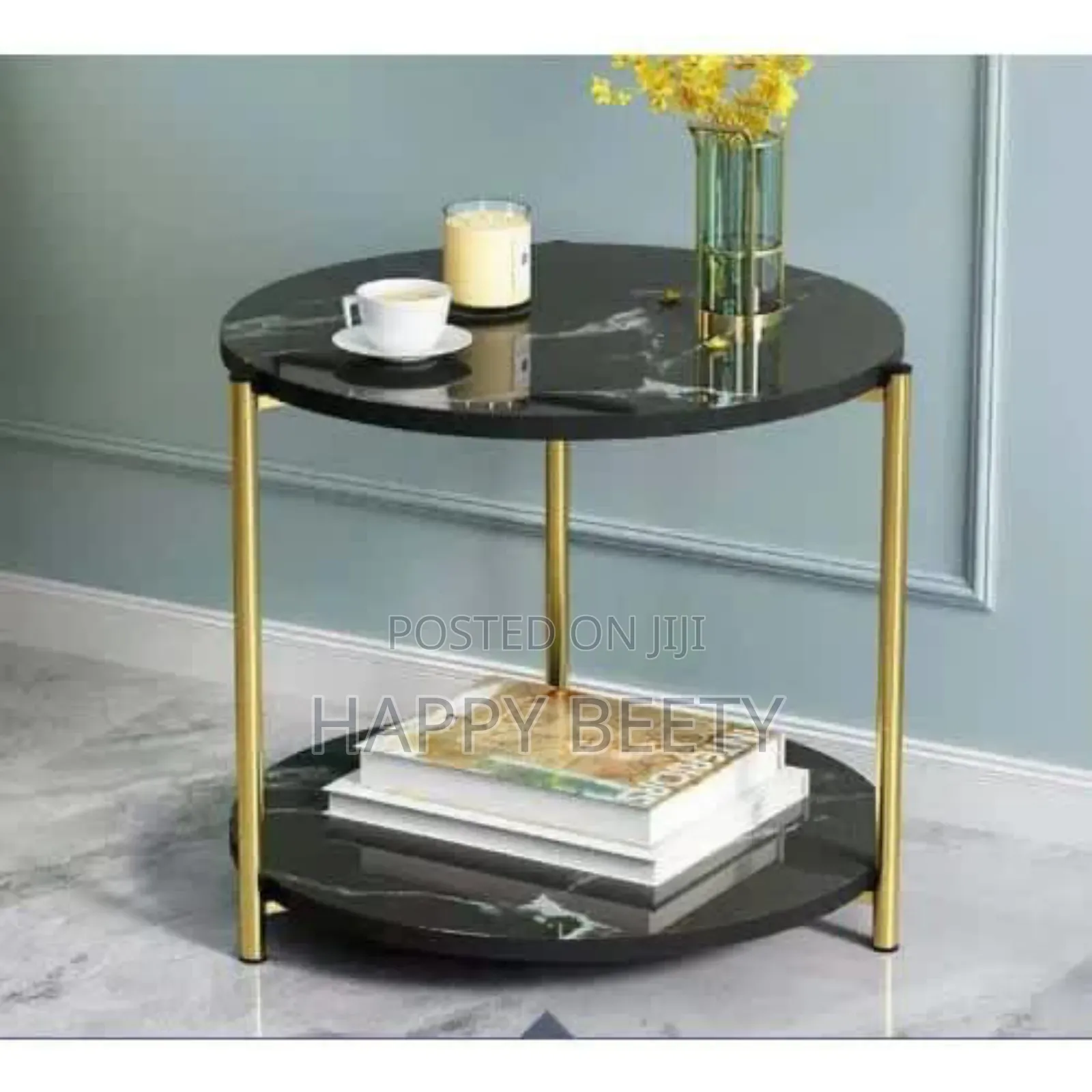 Glass Top Marble Textured Stool