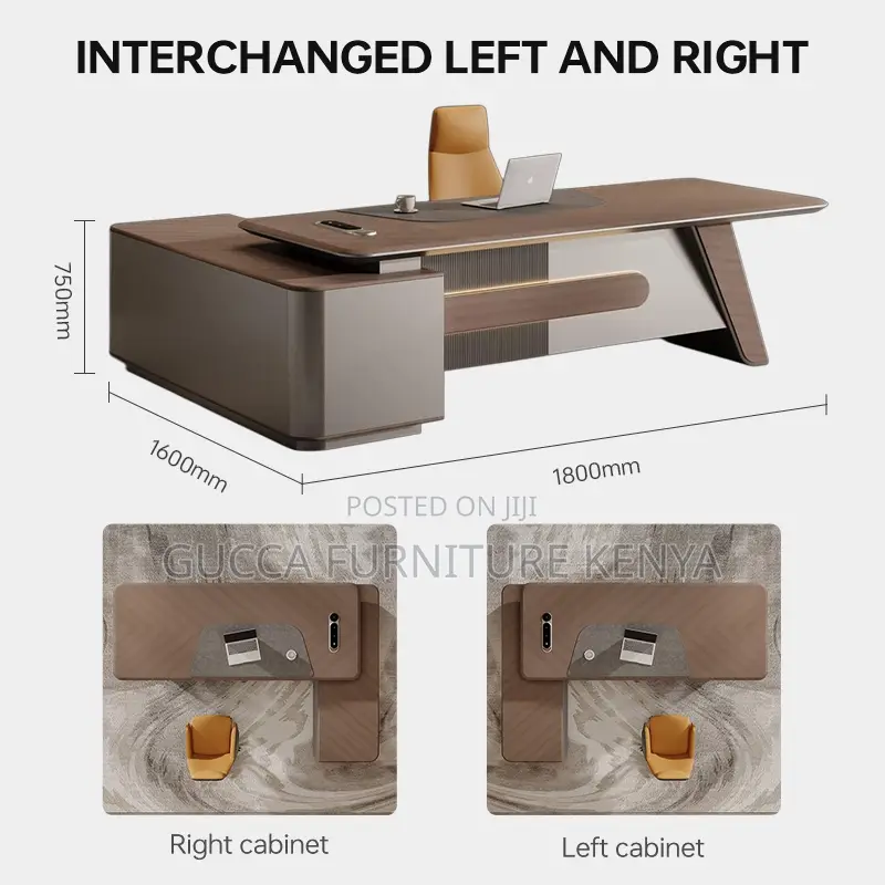 Imported 180cm Executive L-Shaped Manager's Table