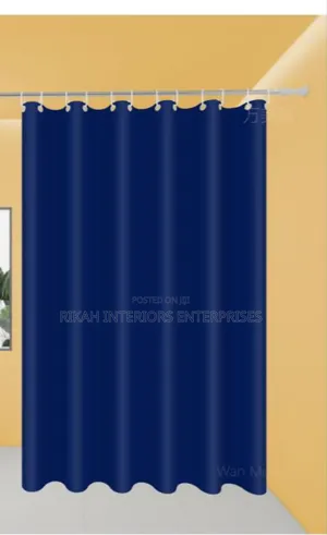 Plain Dark Blue Shower Curtains