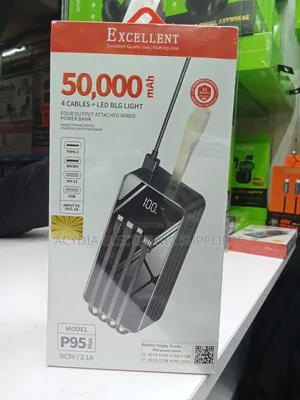 Excellent P95 50000mah With 4 Inbuilt Cables Fast Charging Power Bank
