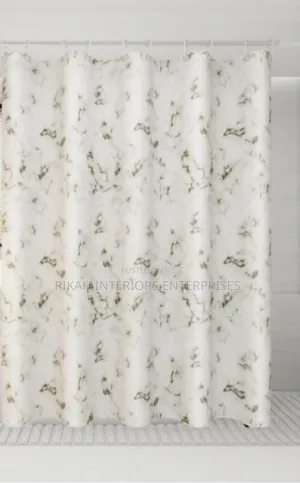Marble White and Green Shower Curtains