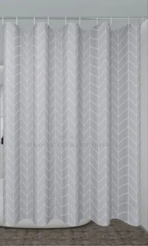 Grey Shower Curtains With White Lines