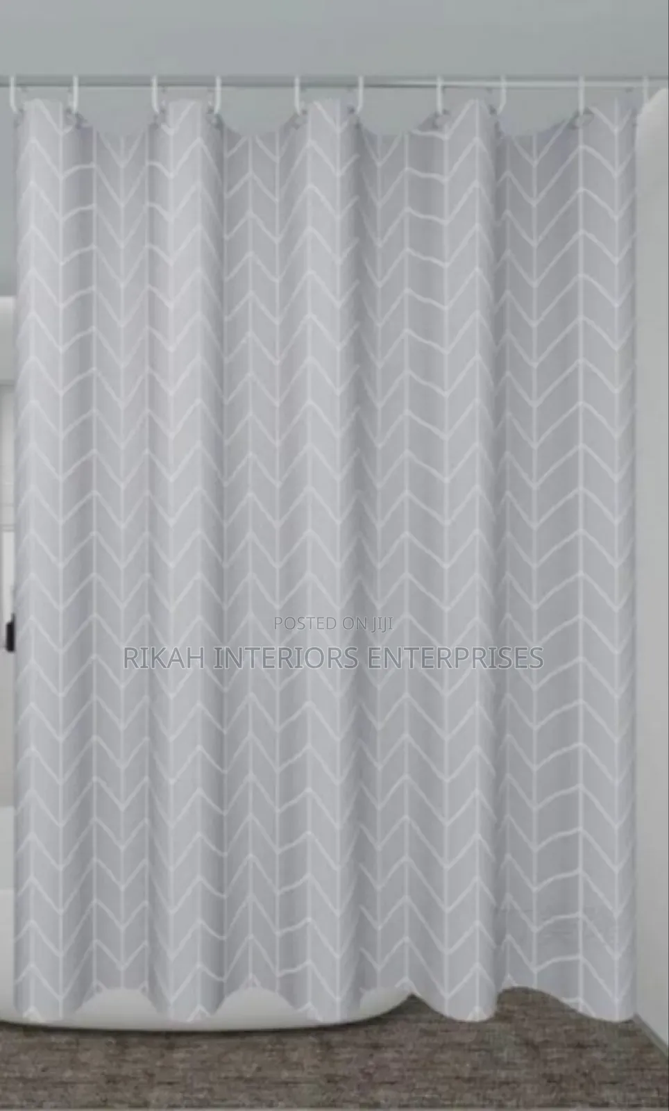 Grey Shower Curtains With White Lines