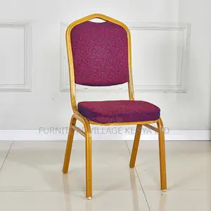 Office Chair ; Red Metallic Banquet Event Chair