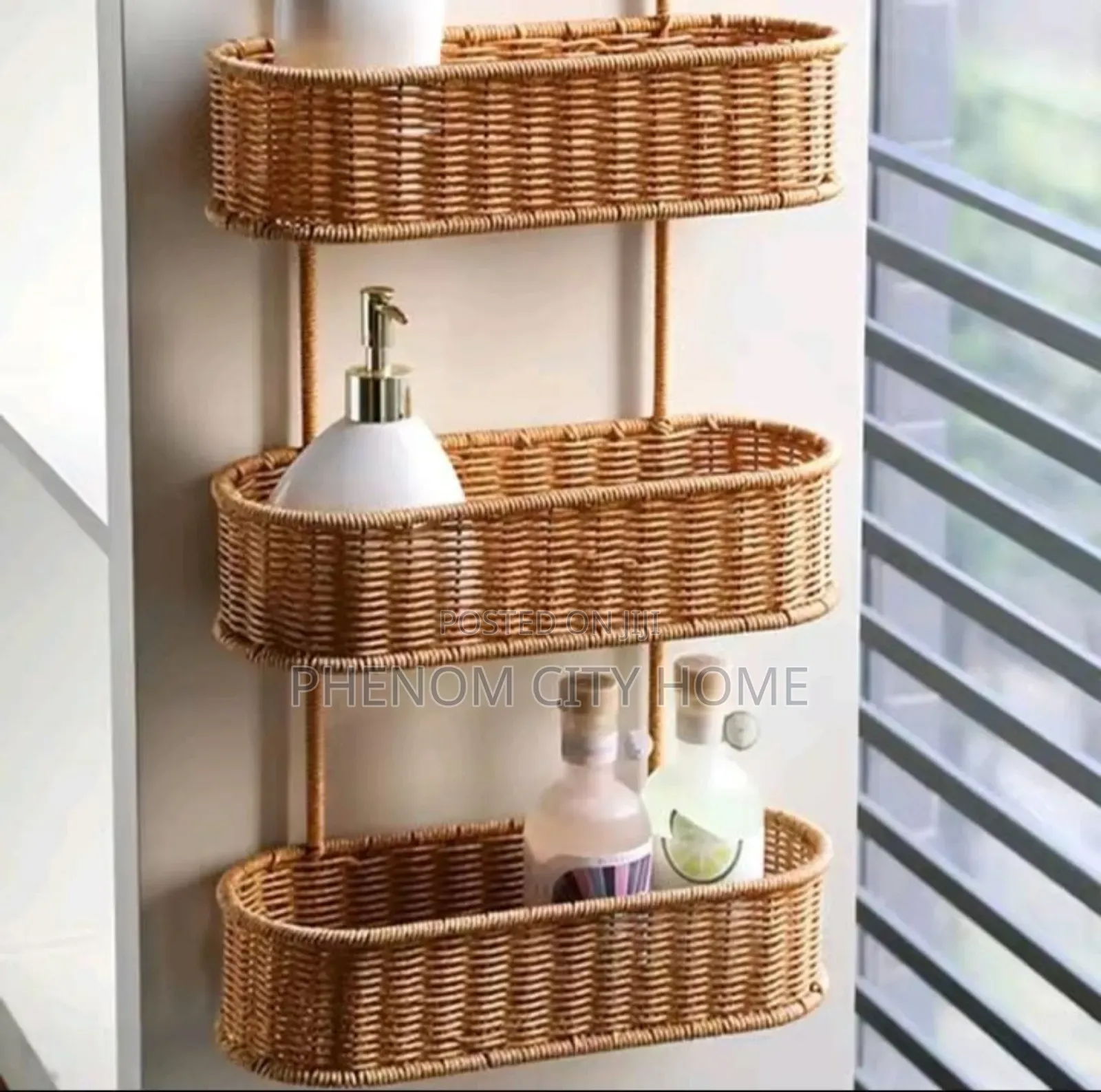 3 Layer Rattan Shower Caddy