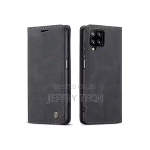 Jusxa Caseme Wallet Flip Leather Case for Samsung Galaxy A12 -Black