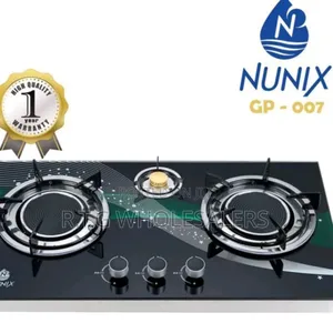 Nunix 3 Burner Infrared Glass Top Gas Cooker