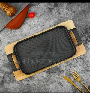 Available Thickened Rectangular Cast Iron Sizzling Grill Pan