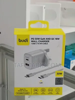 Budi Pd 30w Gan and 18w Wall Charger