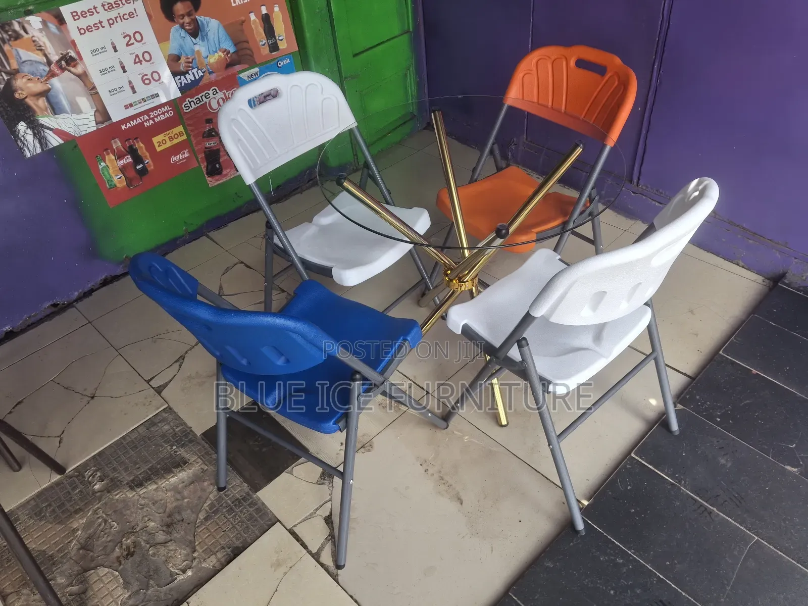 4 Seater Glass Outdoor Set