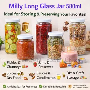 580ml Long Glass Jar