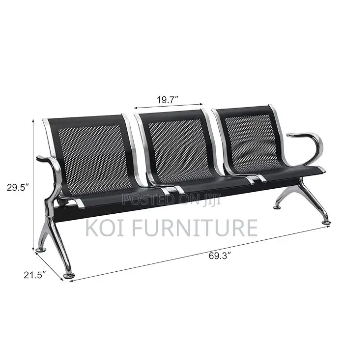 Office Bench; Three Seaters Metllic Reception Office Benches
