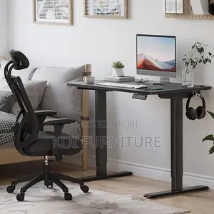 Office Desk; 1.6m Electric Height Adjustable Desk With Push Button