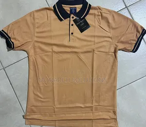 Beige/White Plain Polo Tshirt