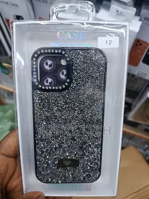 Tujus Stone Shining Hard iPhone 12 Case With Camera Kickstand -Black