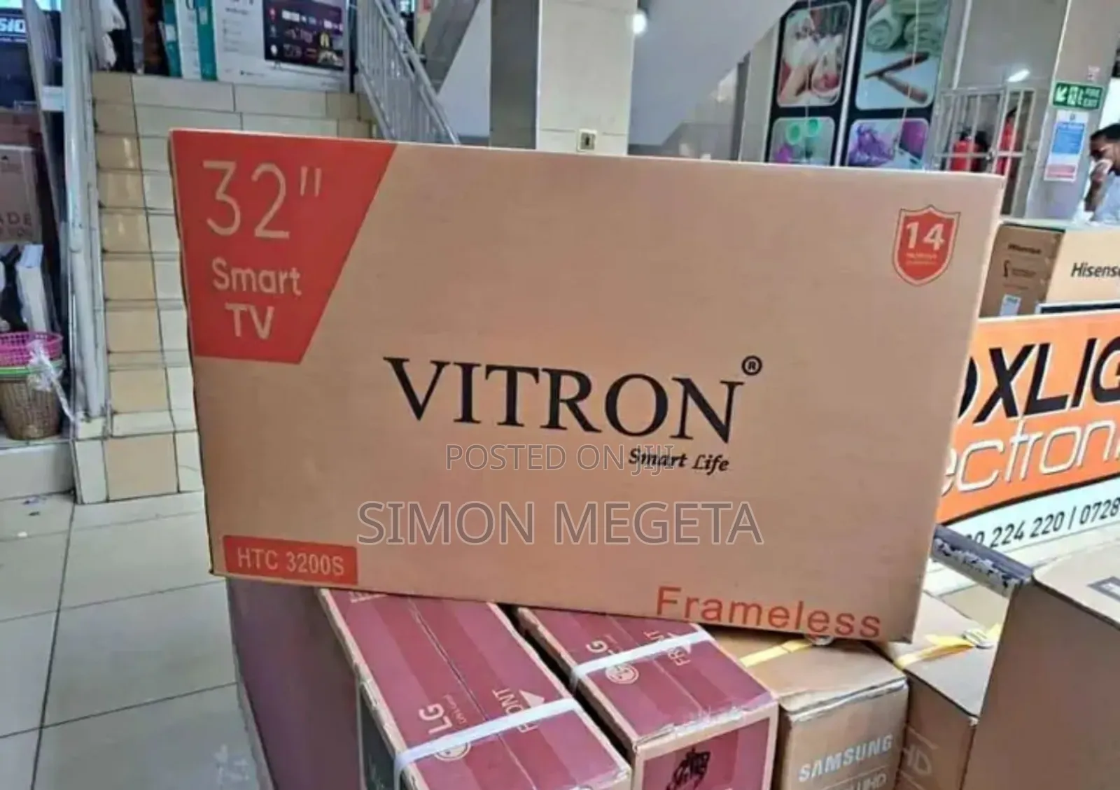 Vitron 32 Inches Tv Frameless Smart Android Tv Htc32/Bluetooth