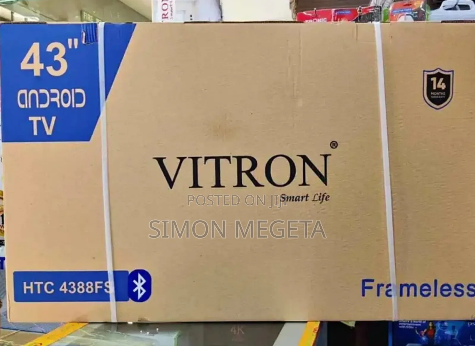 Vitron 43" Tv Frameless Smart Android Tv Htc43/Bluetooth
