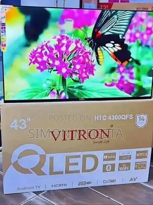 Vitron 43 Inch Qled Tv Frameless Smart Android Tv Htc43/Bluetooth