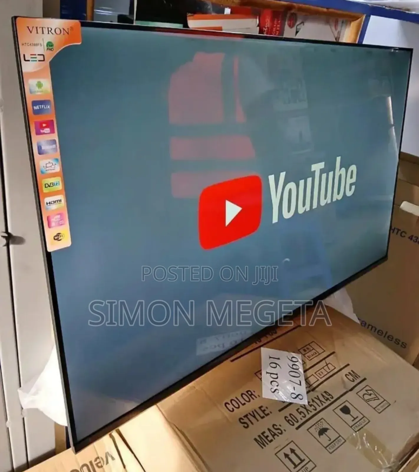 Vitron 43" Qled Tv Frameless Smart Android Tv Htc43/Bluetooth