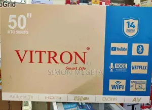 Vitron 50 Inch Tv Frameless Smart Android Tv Htc43/Bluetooth /14months