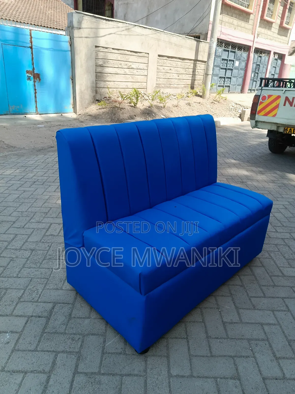 Modern Restaurant Couch or Waiting Couch, Blue 