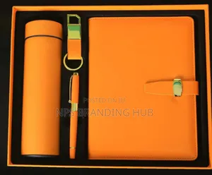 Notebook, A Thermal Flask With Temperature Display, Pen, Keyholder.