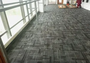 Grey PVC Durable Office Tile Carpets for Whole Floor Insulation