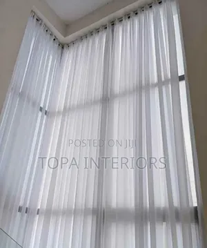 Quality Home White Sheer Curtains for Long Stairs Window