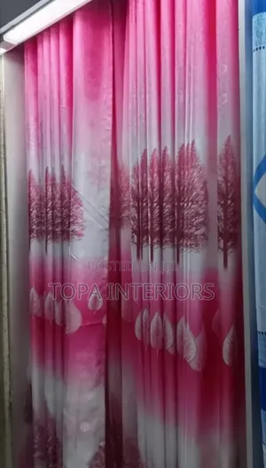 Decorative Pink Home Curtains With Flowers