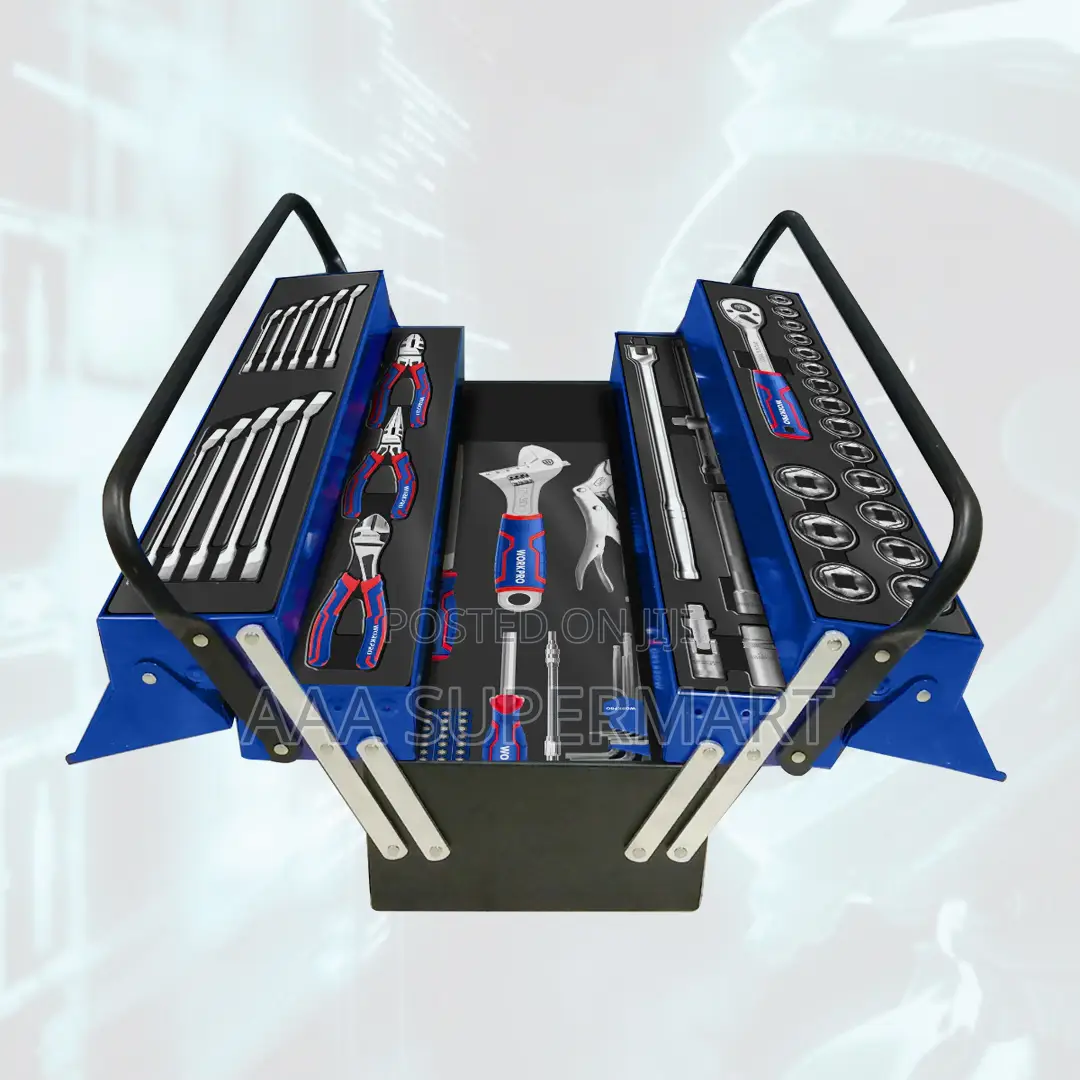 Wp209035 93pc Tool Set With 5-Tray Cantilever Tool Box Workpro