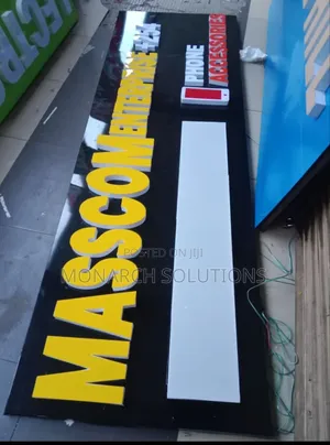 Black 3d Signage Yellow Wordings