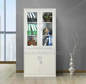 Office Display Cabinet Half Glass With Half Doors
