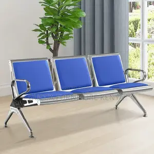 3-Seater Leather Padded Reception Bench