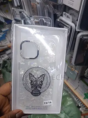 Arie Luxury Glitter Butterfly Stand Soft Tpu iPhone 13 and 14 Case