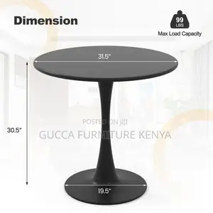 Round Black Marble Home Office Dining Table