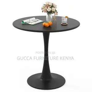 Round Black Marble Home Office Dining Table