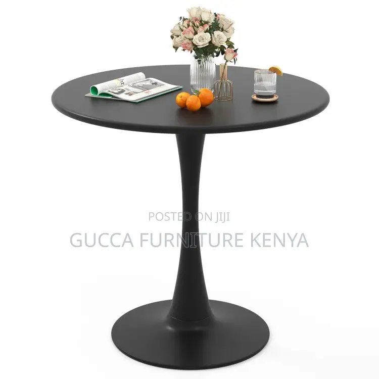 Round Black Marble Home Office Dining Table