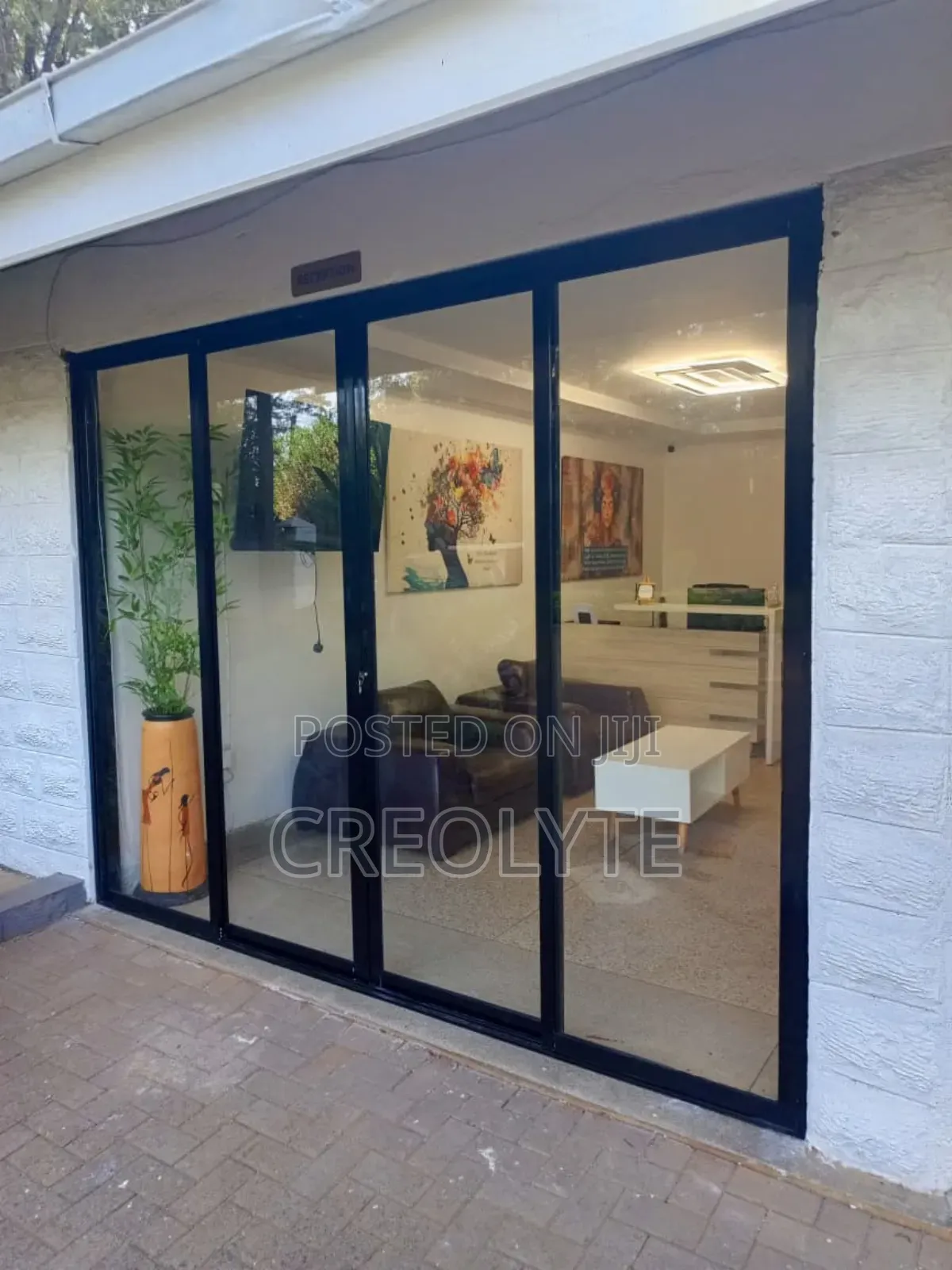 Aluminum Sliding Door. (Condoor) Black