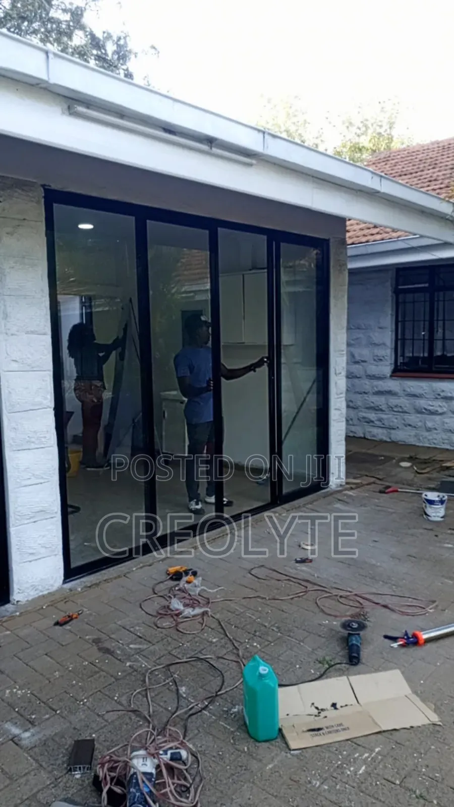 Aluminum Sliding Door. (Condoor) Black