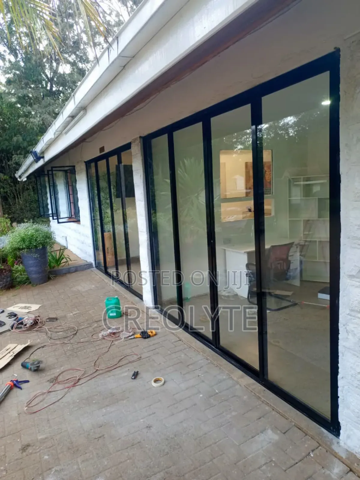 Aluminum Sliding Door. (Condoor) Black