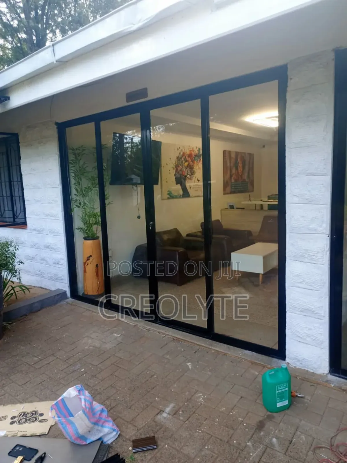Aluminum Sliding Door. (Condoor) Black