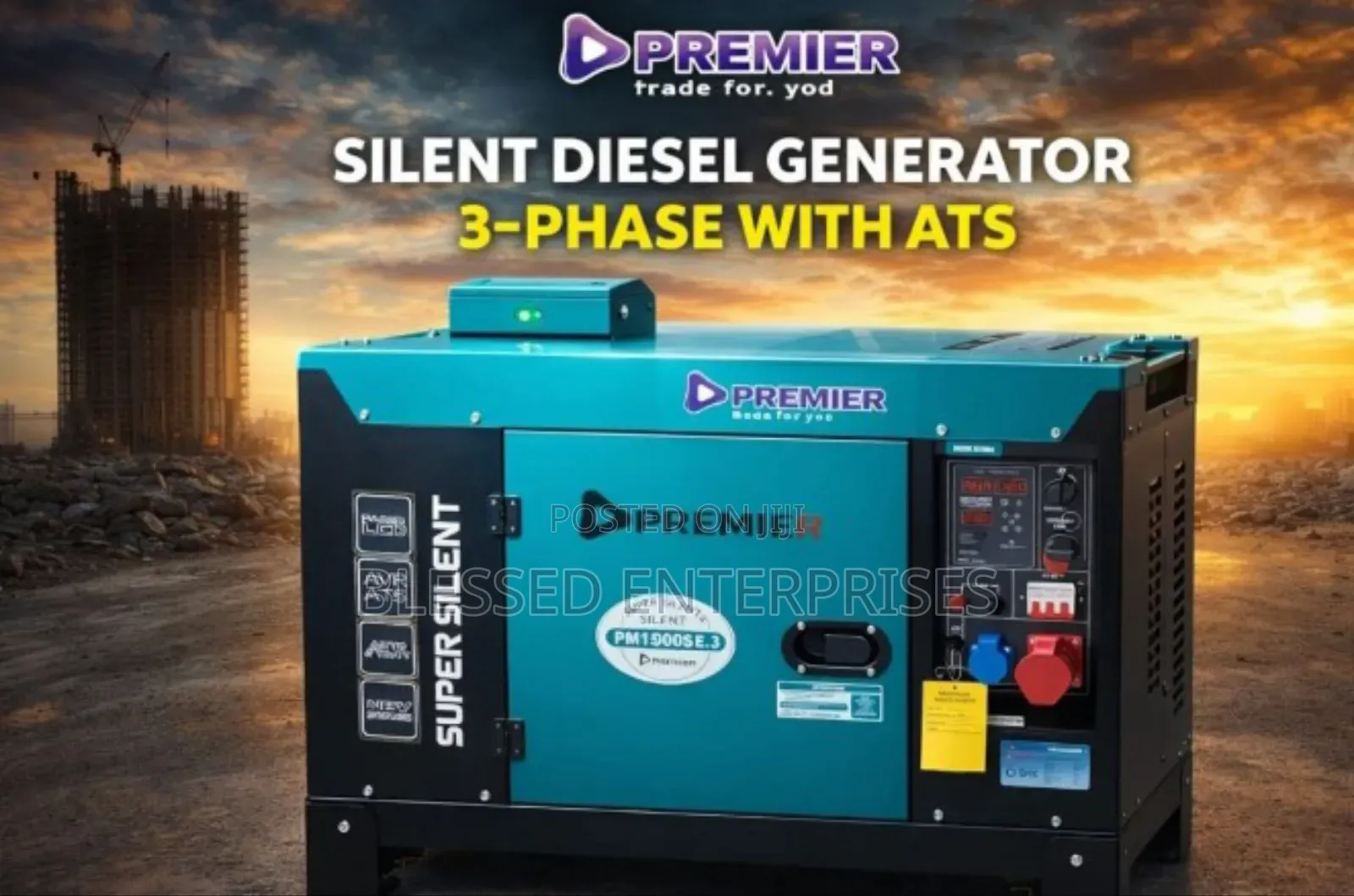 Premier 3 Phase Silent Diesel Generator/Silent Generator With Ats
