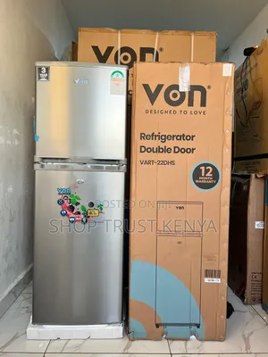 Von 141l Double Door Refrigerator Dark Silver