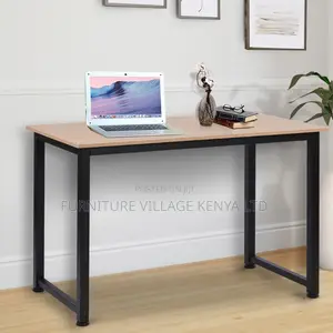 Office Table ; 1.2 Meter Brown Metallic Frame Study Office Table