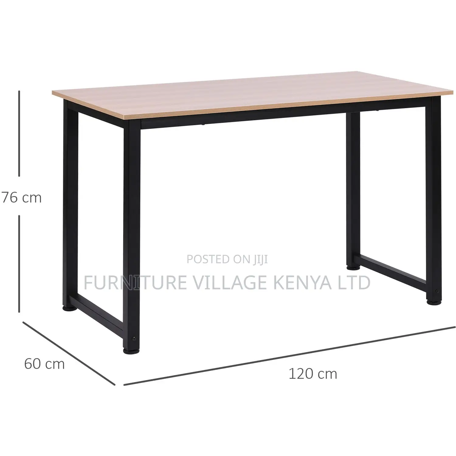 Office Table ; 1.2 Meter Brown Metallic Frame Study Office Table